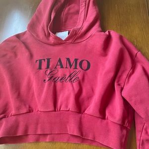 Gaelle Red Cropped Sweatshirt